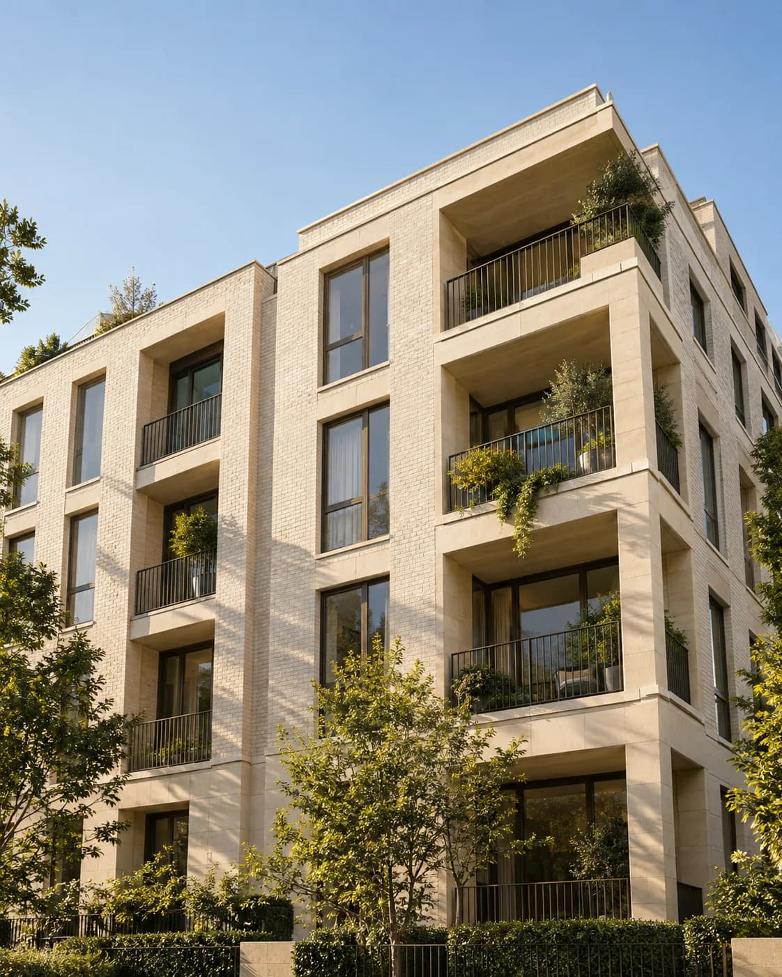 Sunlit contemporary apartments with landscaped balconies